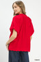 Umgee Floral Embroidered Hem Blouse