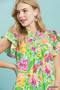 Umgee Floral Ruffle Mini Dress