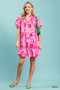 Umgee Floral Ruffle Hem Mini Dress