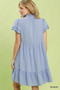 Umgee Scallop Flutter Sleeve Tiered Mini Dress