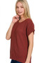 Zenana Center Seam Short Sleeve Sweater