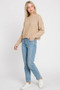 Zenana Side Slit Oversized Cropped Sweater