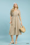 Umgee Striped Midi Dress with Front Zipper