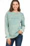 Zenana Acid Wash French Terry Exposed-Seam Pullover