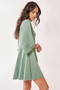 Davi & Dani Solid Draped Sleeve Ties Back Skort Romper