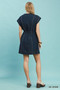 Umgee Drawstring Waist Frayed Denim Mini Dress