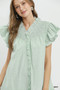 Umgee Stripe Smocked Yoke Ruffle Dress