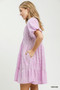 Umgee Jacquard Puff Sleeve Mini Dress