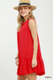 Umgee Sleeveless Ruffle Trim Drop Waist Mini Dress