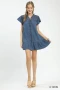 Umgee Ruffled Washed Denim Dress
