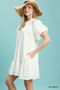 Umgee Flutter Sleeve Tassel Tie Ruffle Hem Mini Dress