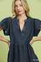 Umgee Chambray Tiered Babydoll Dress