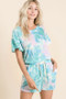 BiBi Tie Dye Print Casual Shorts with Twill