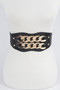 Faux Leather Oversized Chain Elastic Belt 