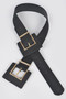 Two Buckle Faux Suede Belt 