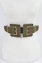 Two Buckle Faux Suede Belt 