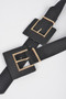 Two Buckle Faux Suede Belt 