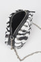 Tiger Print Fur Zip Crossbody Bag 
