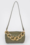 Braided Crossbody Bag W/Oversized Chain