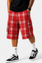 Mens Checkered Baggy Cargo Shorts 