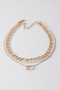 Multi Crystal N Pearl Necklace 