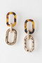 Two Toned Link Chain Drop Earrings 