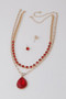 Jeweled Teardrop Pendant Necklace 