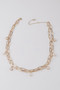 Rhinestone N Bead Chain Necklace