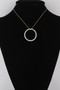 Jewel Lined Circle Pendant Necklace 