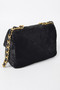 Quilted Fur Chain Flap Clutch 