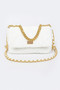Quilted Fur Chain Flap Clutch 