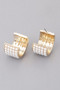 Rhinestone Embedded Huggie Earrings 