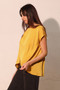 Washed Poly Silk Tulip Tunic Top​