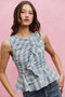 SO ME Plaid Sleeveless Ruffle Peplum Top