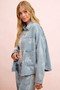 BiBi Printed Washed Denim Jacket With Pocket