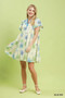 Umgee Floral Print Contrast Trim Tiered Babydoll Dress