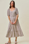 SO ME Ditsy Floral Self Belt On Elastic Waist Maxi Dress