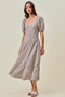 SO ME Ditsy Floral Self Belt On Elastic Waist Maxi Dress