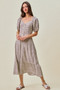 SO ME Ditsy Floral Self Belt On Elastic Waist Maxi Dress