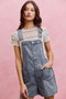SO ME Denim Washed On Front With Adjustable Strap Romper