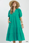 Umgee Solid Tiered Midi Dress