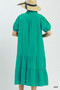 Umgee Solid Tiered Midi Dress