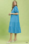 Umgee Solid Tiered Midi Dress