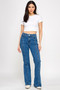 Hige Rise Seam Detail Bell Bottom