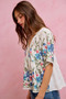 SO ME Floral Embroidered Baby Doll Blouse Top