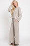 Zenana Washed F/terry Round Neck Pullover & Pants Set