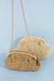 Fame Woven Raffia Frame Shoulder Bag