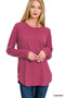 Zenana Baby Waffle Long Sleeve Top