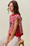 SO ME Stripe Star Patch 4th Of July Side Tie Vest Top