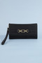 Fame Vegan Leather Chain Buckle Wristlet Wallet